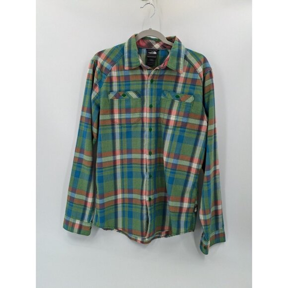 The North Face Flannel Shirt Mens Size Small‎ Green Plaid Check Outdoor Pockets - Picture 1 of 8